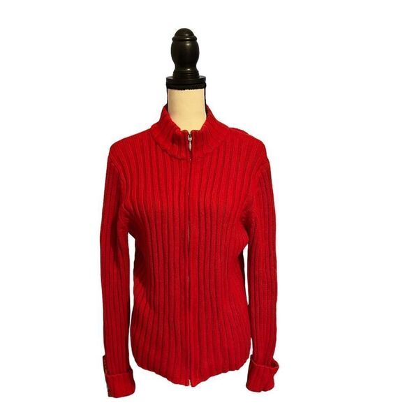 St John’s Bay ladies size large red zip sweater. - Picture 1 of 6